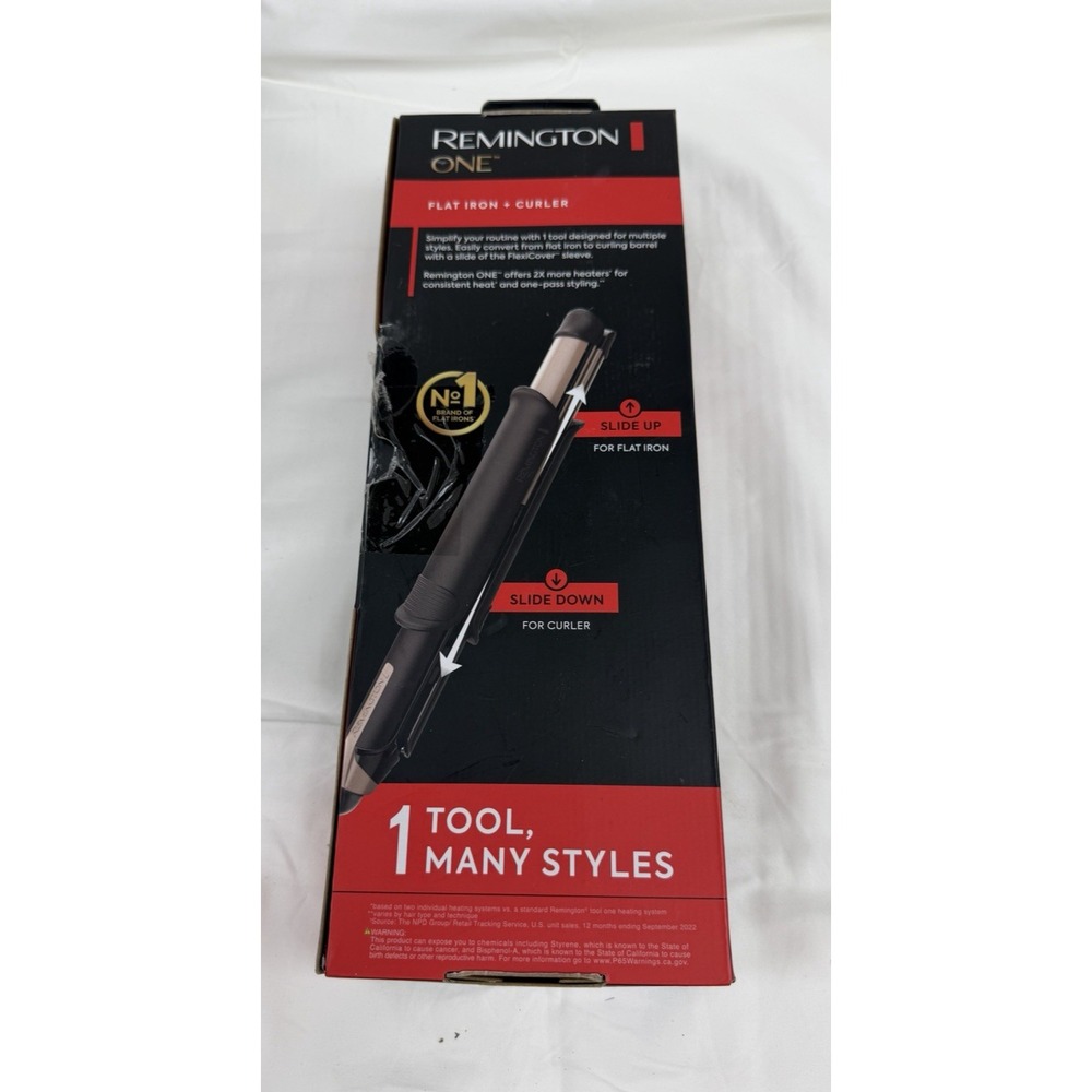 Remington ONE FlexiStyle Flat Iron + Curler Multi-Styler 2 in 1 Tool S6A100 - Picture 2 of 2